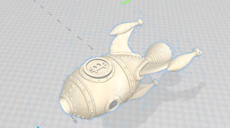 Bitcoin Rocket To The Moon 3D print model_6