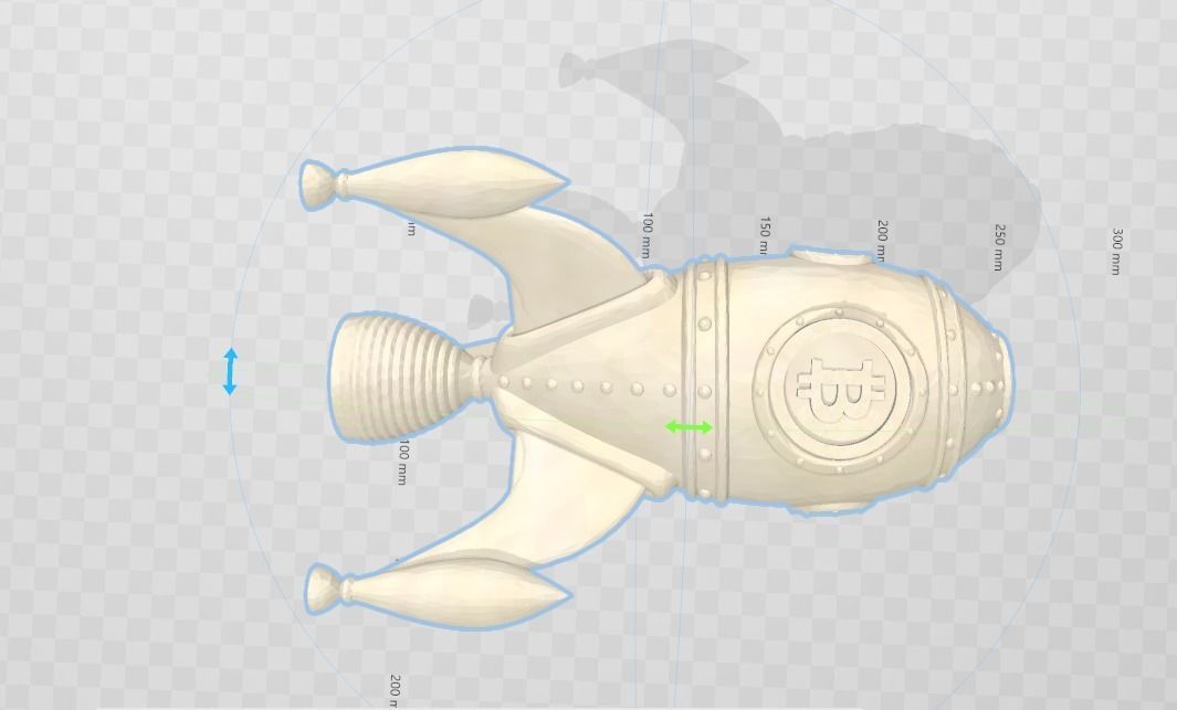 Bitcoin Rocket To The Moon 3D print model_3