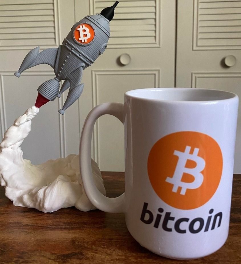 Bitcoin Rocket To The Moon 3D print model_1