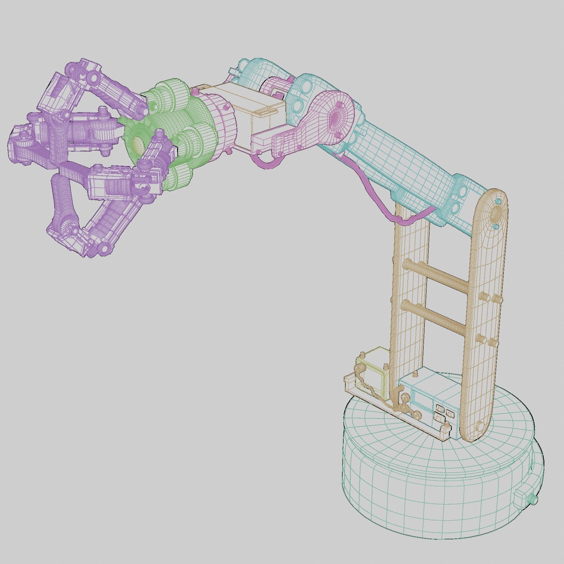 Rig-robotic arm Low-poly 3D model_3