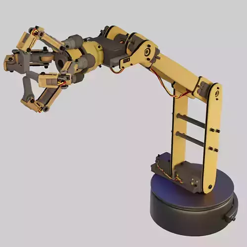 Rig-robotic arm Low-poly 3D model