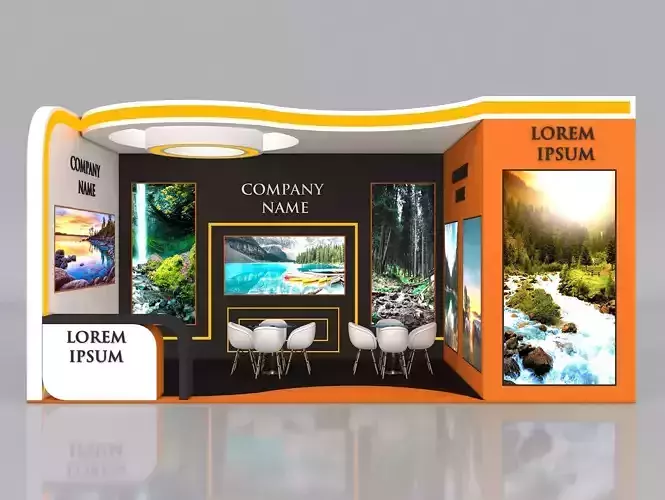 Booth Exhibition Stand Stall 8x4m Height 400 cm 1 Side Open