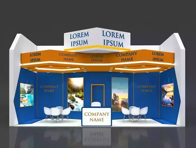 Booth Exhibition Stand Stall 8x4m Height 450 cm 1 Side Open