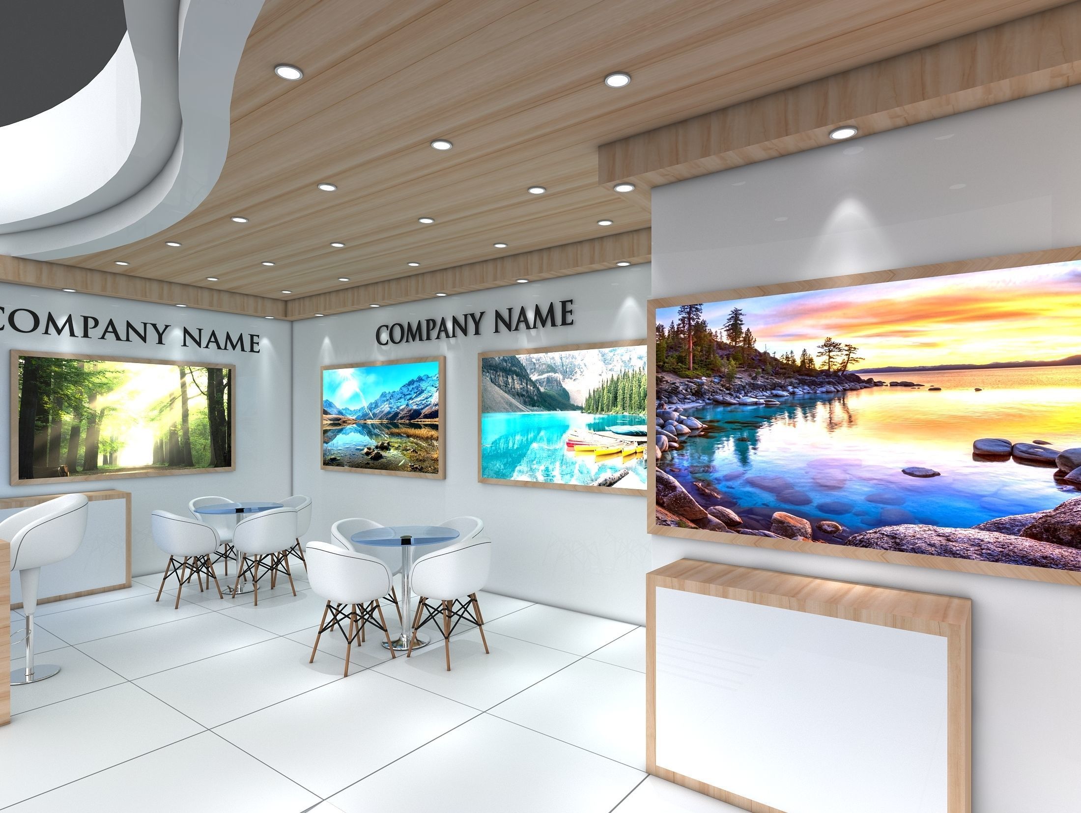 Booth Exhibition Stand Stall 8x4m Height 400 cm 1 Side Open 3D model_4