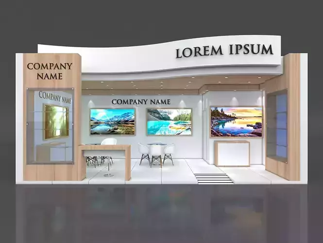 Booth Exhibition Stand Stall 8x4m Height 400 cm 1 Side Open