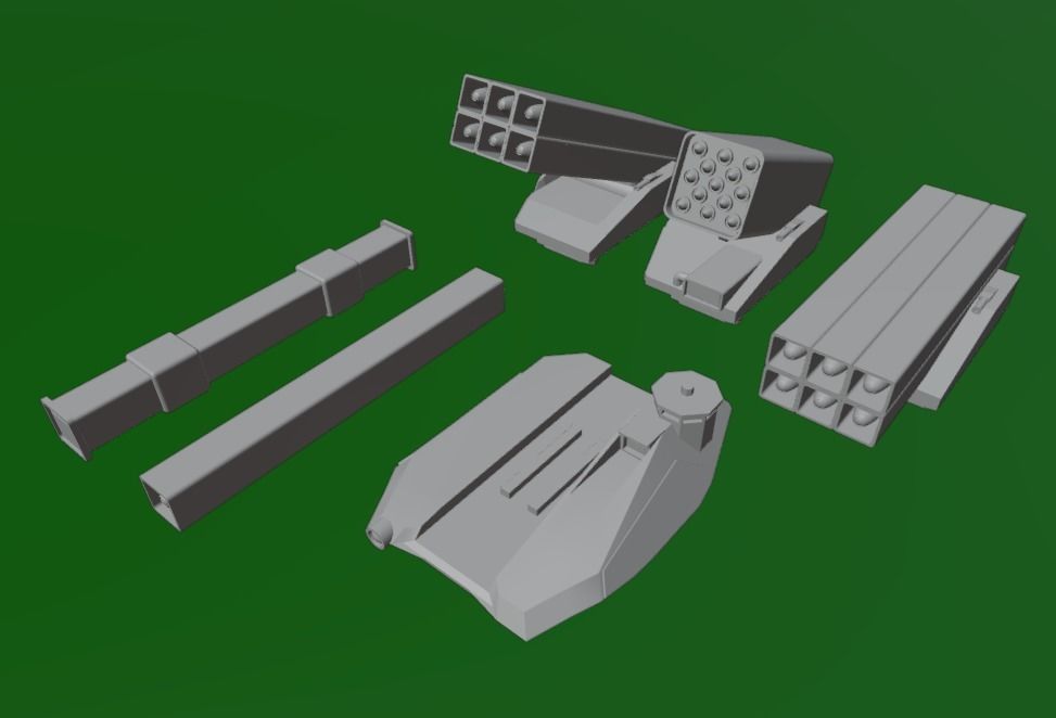 Modular Tank Turret Sci-fi Royal Marines or RE Challenger Tank 3D print model_3