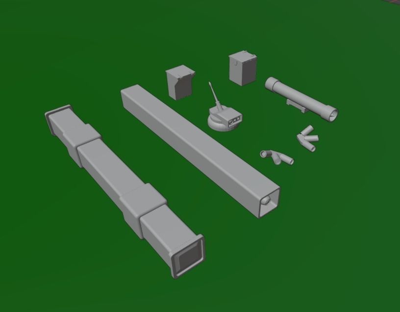 Modular Tank Turret Sci-fi Royal Marines or RE Challenger Tank 3D print model_1