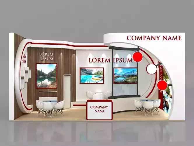 Booth Exhibition Stand Stall 8x4m Height 400 cm 1 Side Open