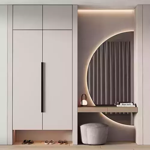 245 hallway zone 07 half round mirror 01 3D model