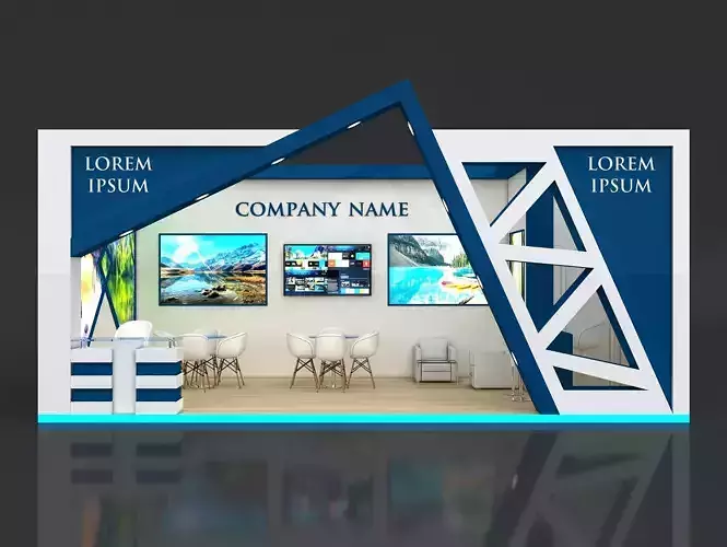 Booth Exhibition Stand Stall 8x4m Height 350 cm 1 Side Open