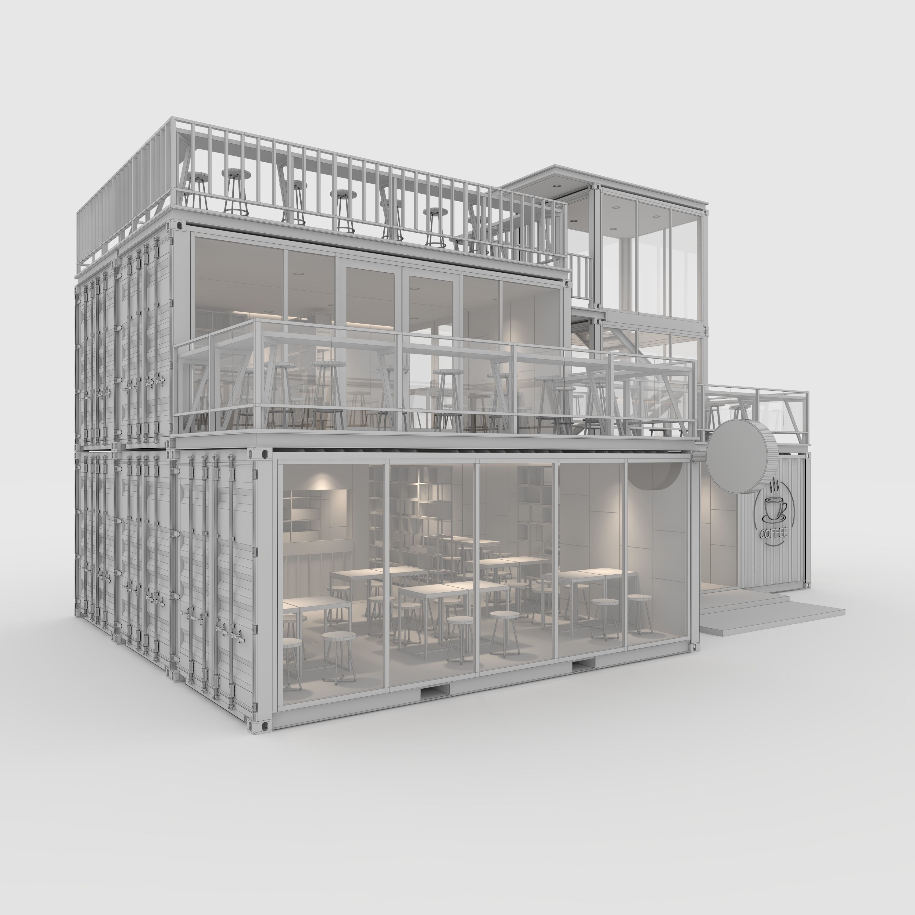 Container Cafe 5 3D model_1