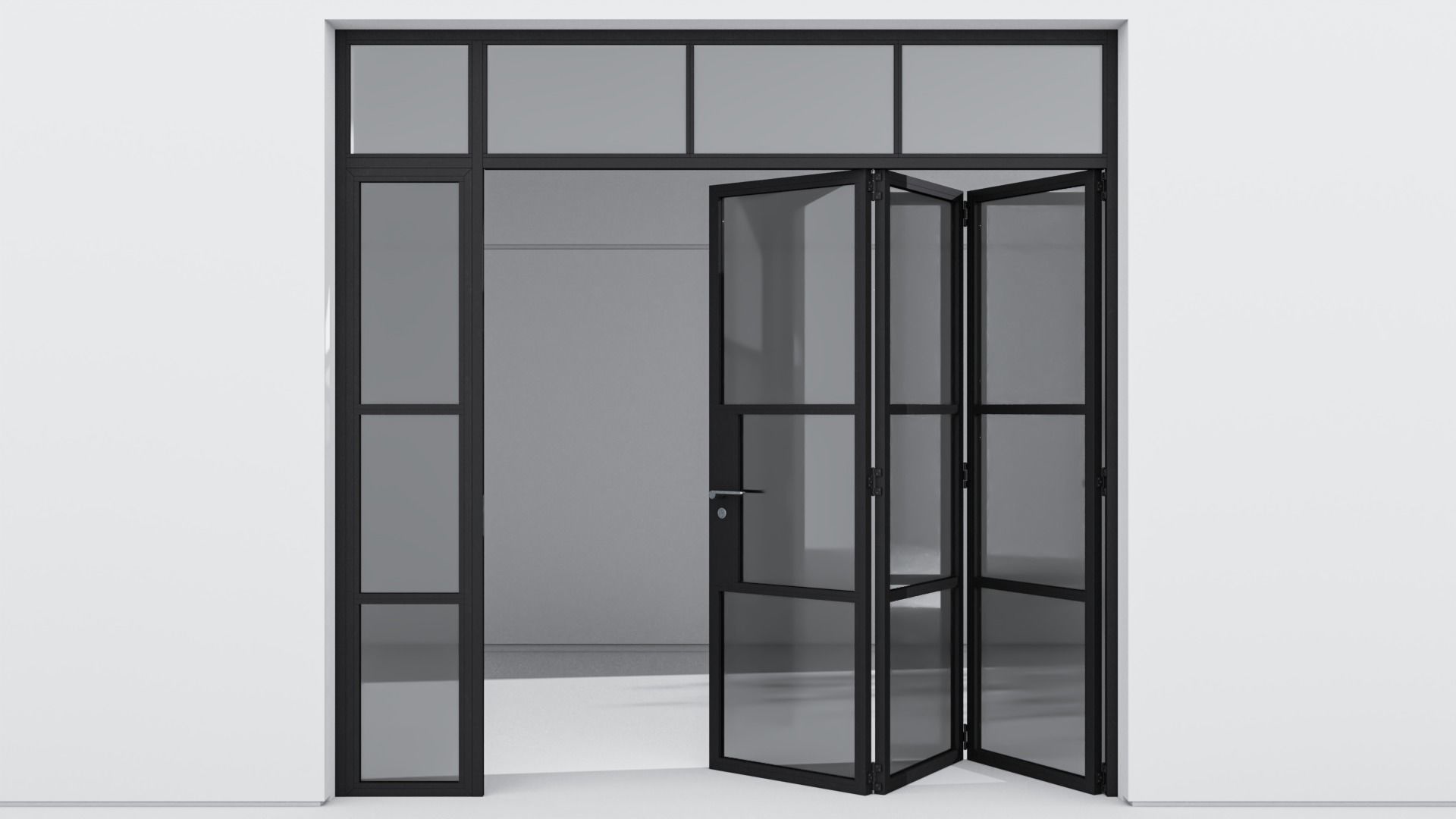 Aluminium door 180 3D model_3