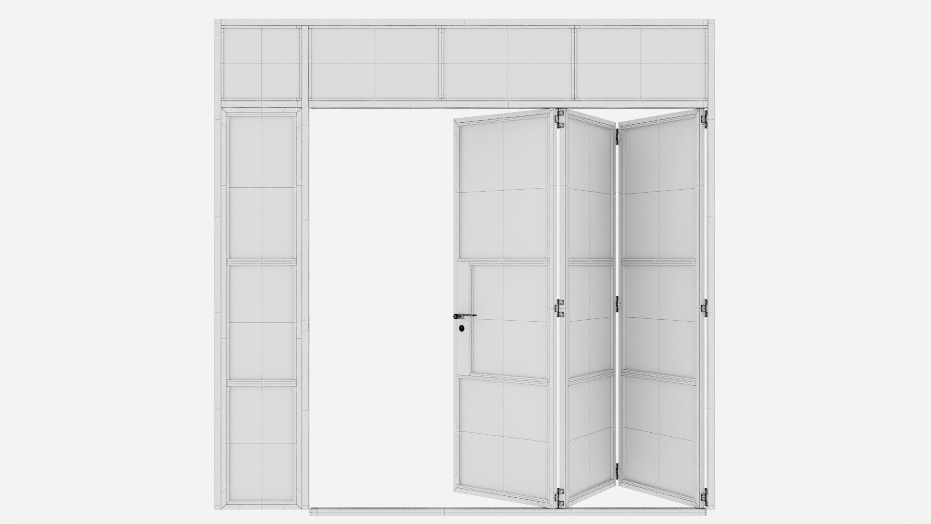 Aluminium door 180 3D model_6