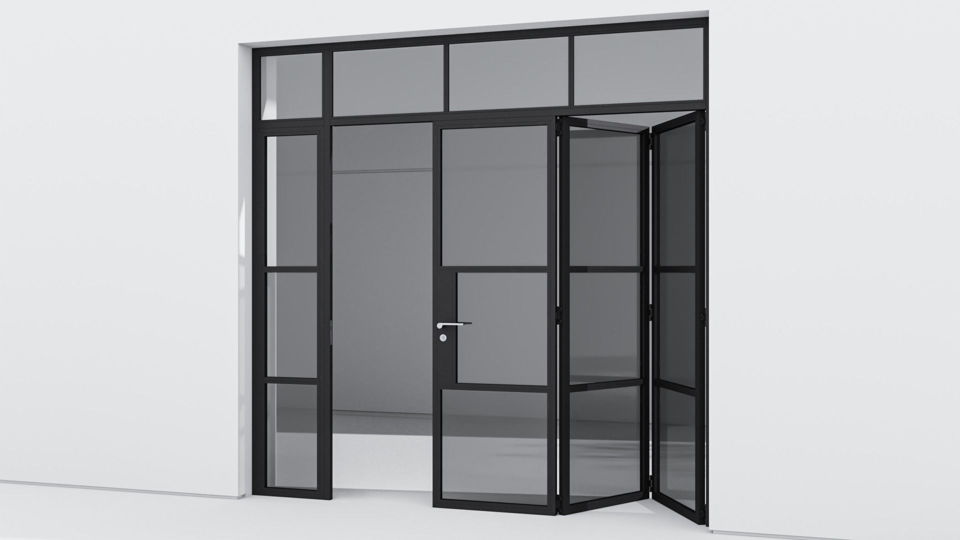 Aluminium door 180 3D model_4