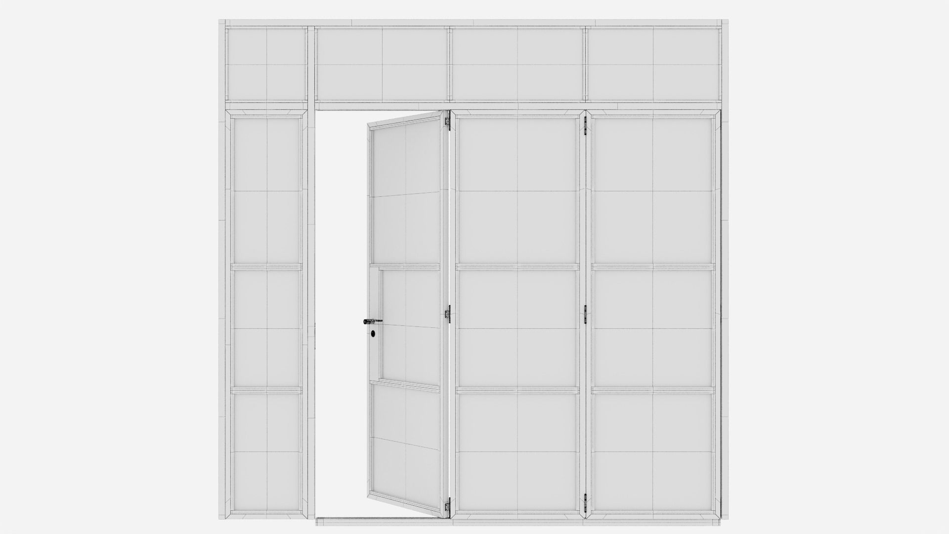 Aluminium door 180 3D model_5
