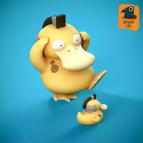Luden Psyduck and Rubber Luden Psyduck 3D print model