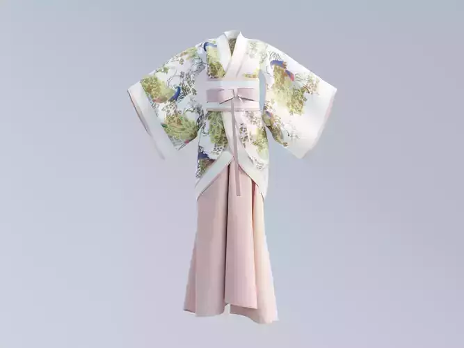 Hanfu Hanbok clothes 3D model