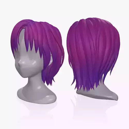 Hair08 Low-poly 3D model