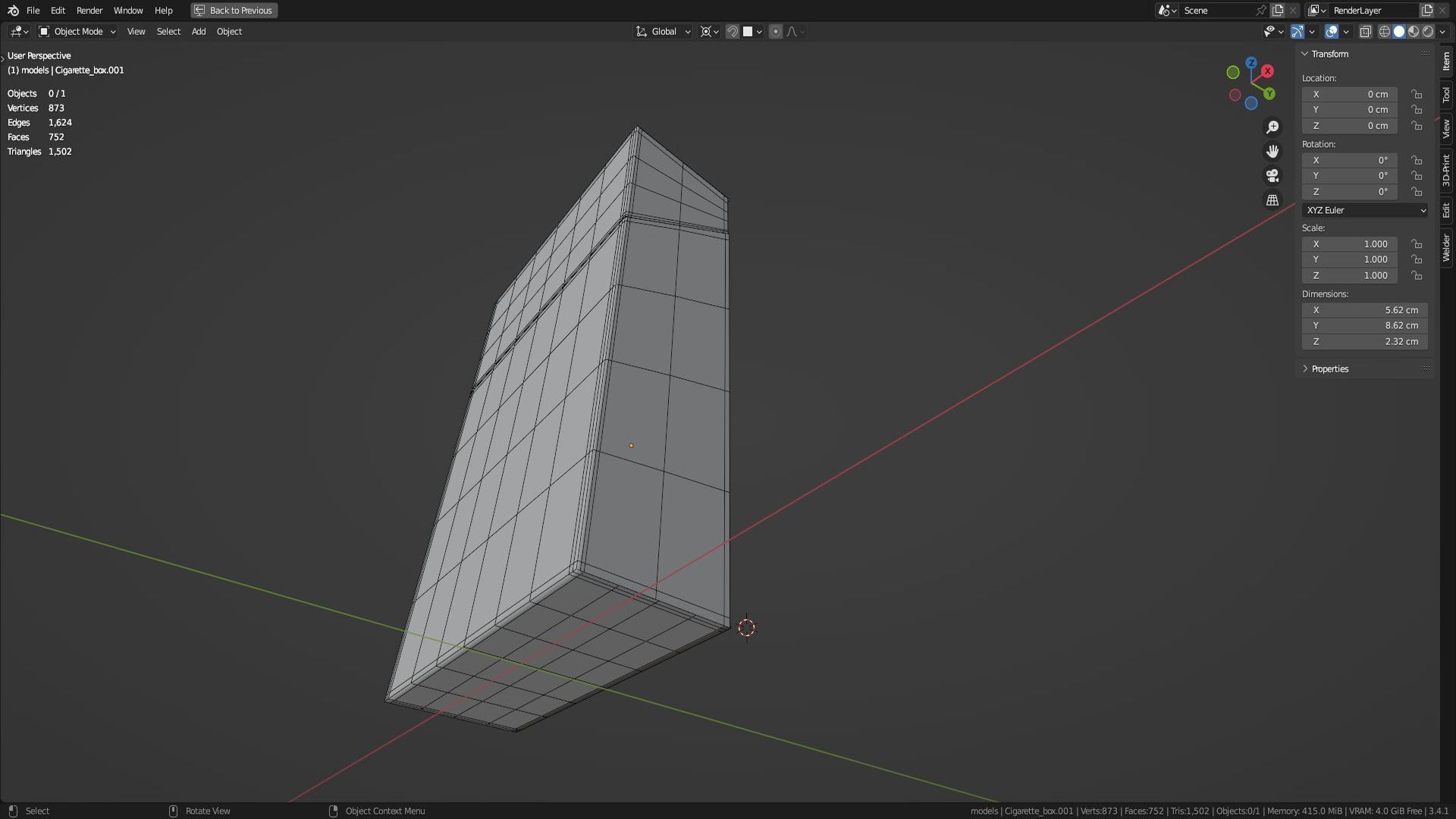 Empty packages cigarette box 3D model_18