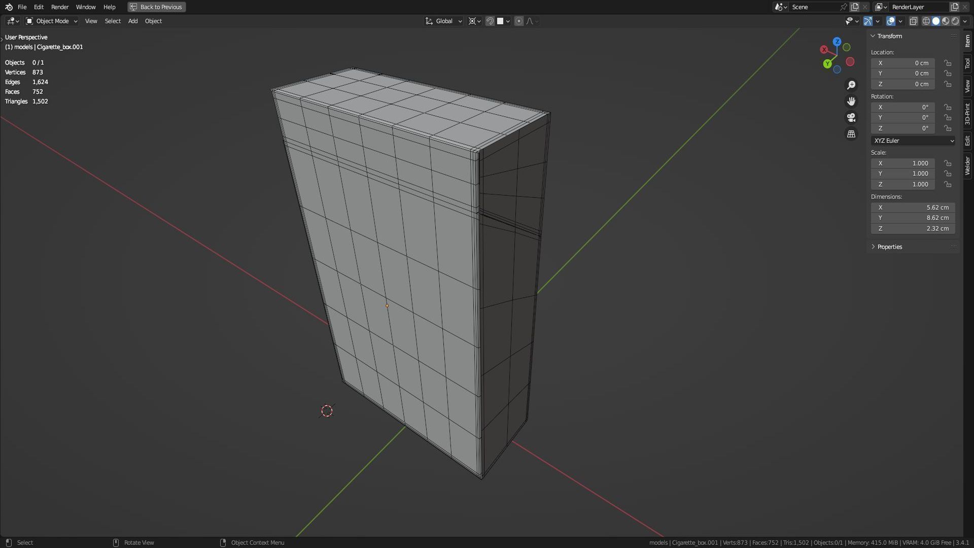 Empty packages cigarette box 3D model_19