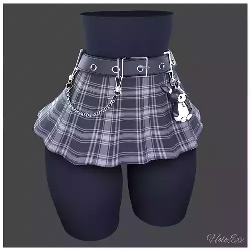 Plaid Mini Skirt Low-poly 3D model Plaid Mini Skirt Low-poly 3D model