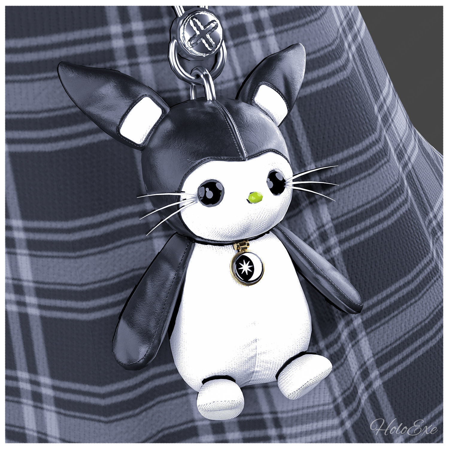 Plaid Mini Skirt Low-poly 3D model_3