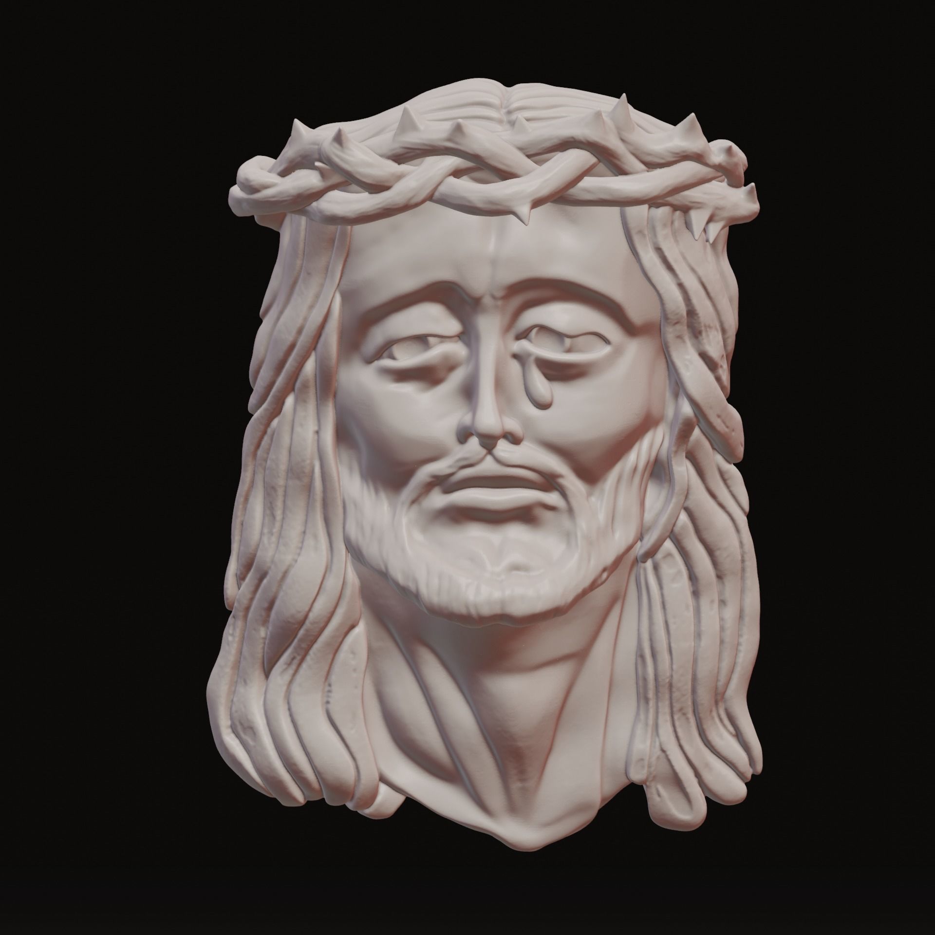 Jesus head figure 3D print model_5