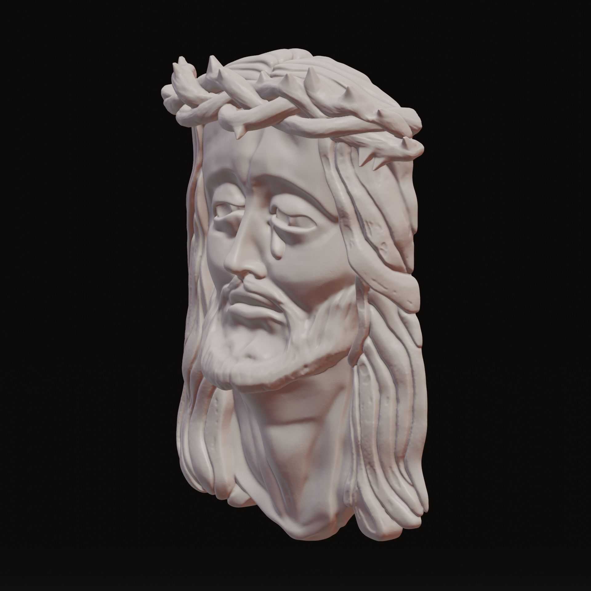 Jesus head figure 3D print model_6