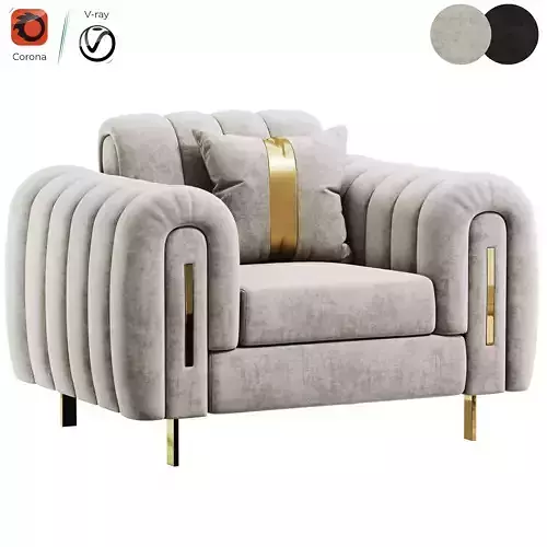  FH 3002 Brass Line Sofa Set