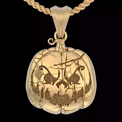 Pumpkin pendant 3D gold printable jewelry model 3D print model