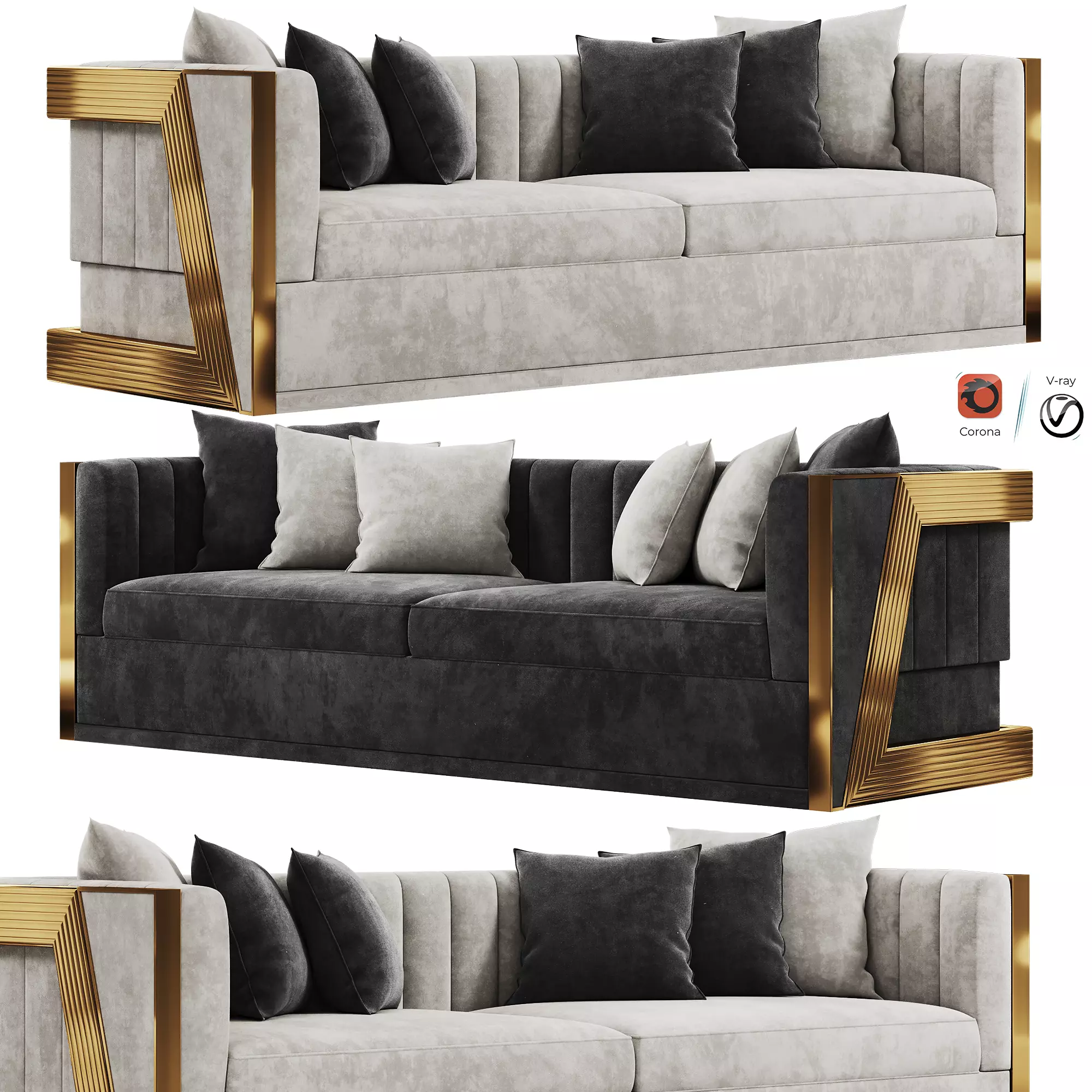 GLORY SOFA SET Low-poly 3D model