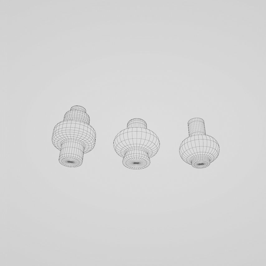 Color Vases set 3D model_6