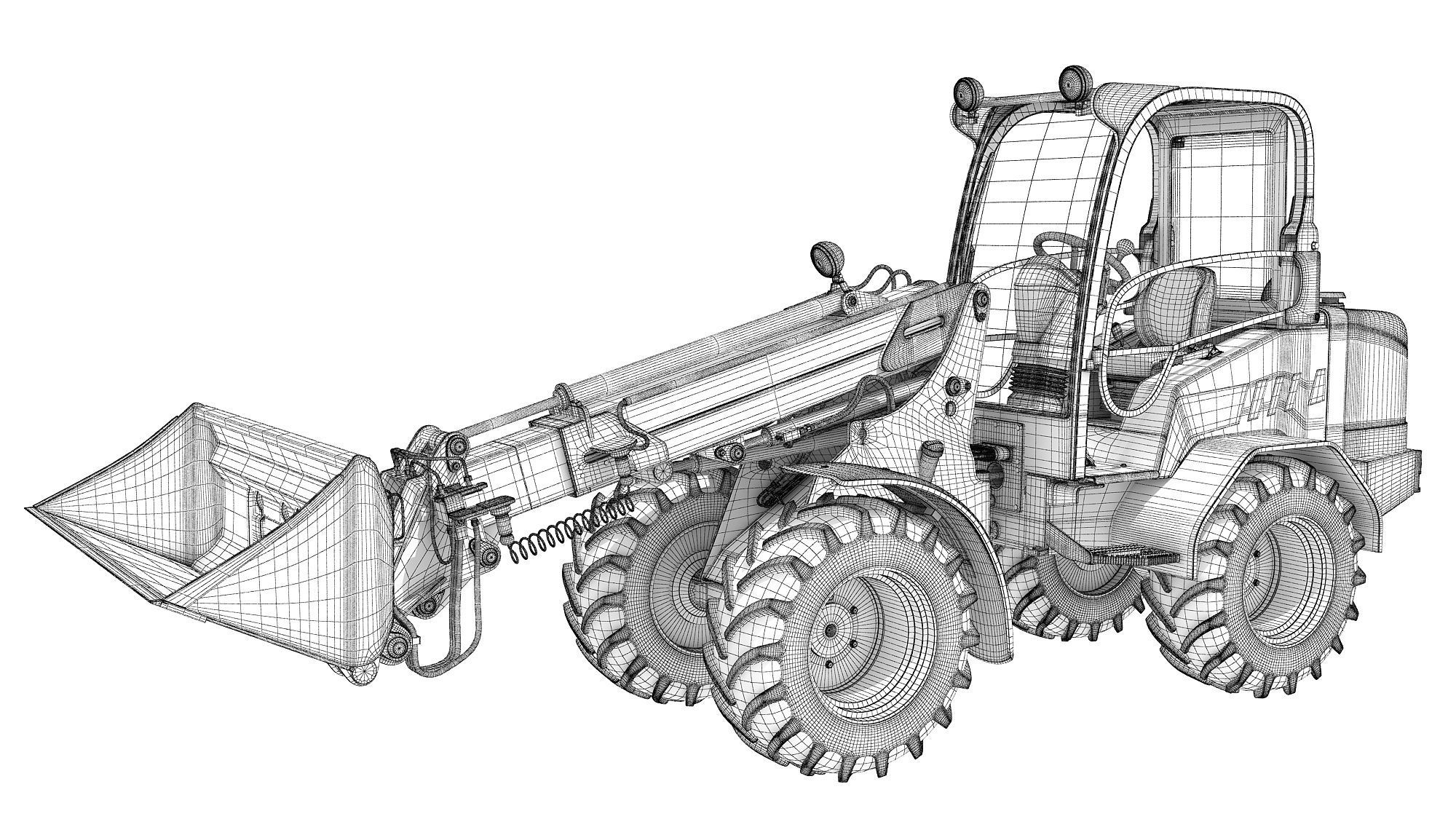 Telehandler Scoop Bucket 3D model_12