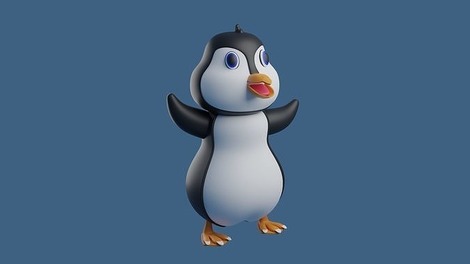 Penguin 3D Model cartoon 3D print model