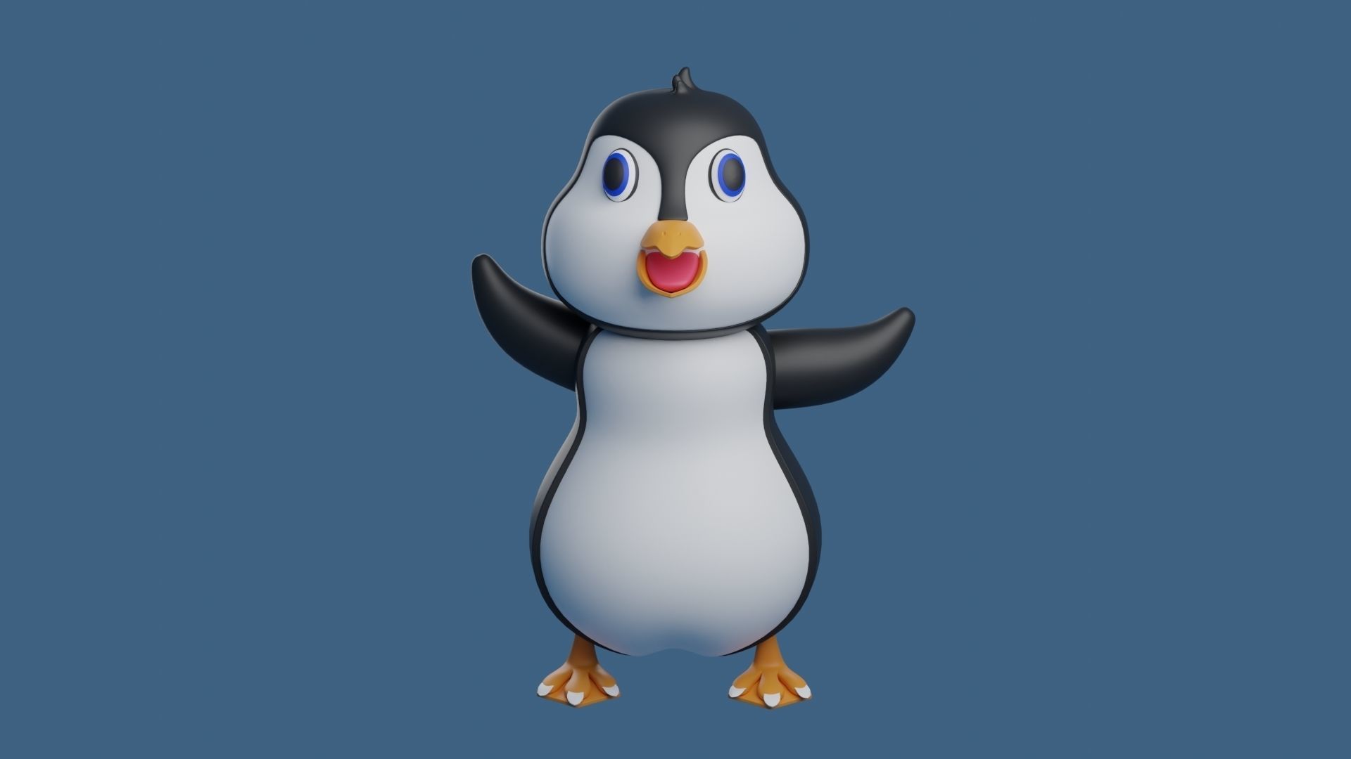 Penguin 3D Model cartoon 3D print model_1