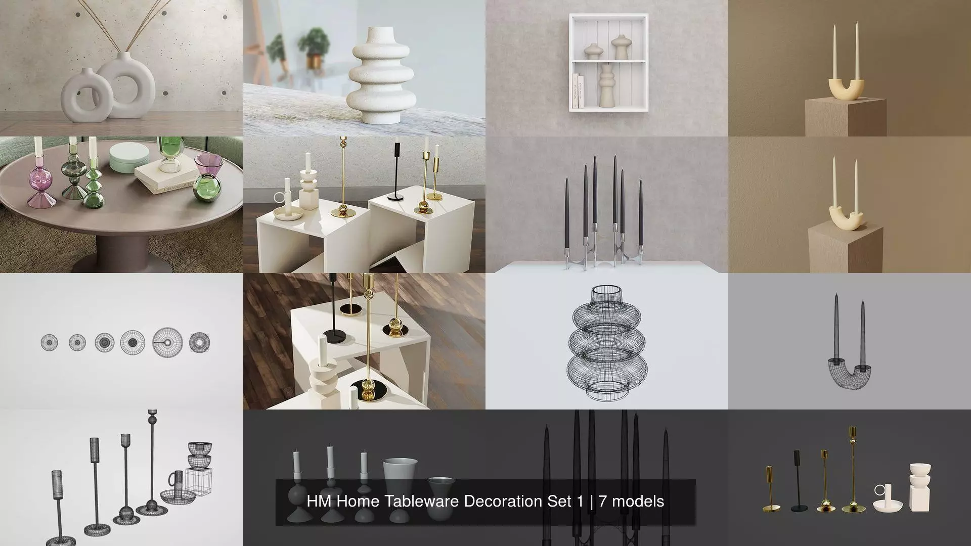 HM Home Tableware Decoration Set 1 3D Model Collection_0