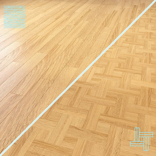 Parquet - Laminate - Wooden floor 2 in 1 Low-poly 3D model
