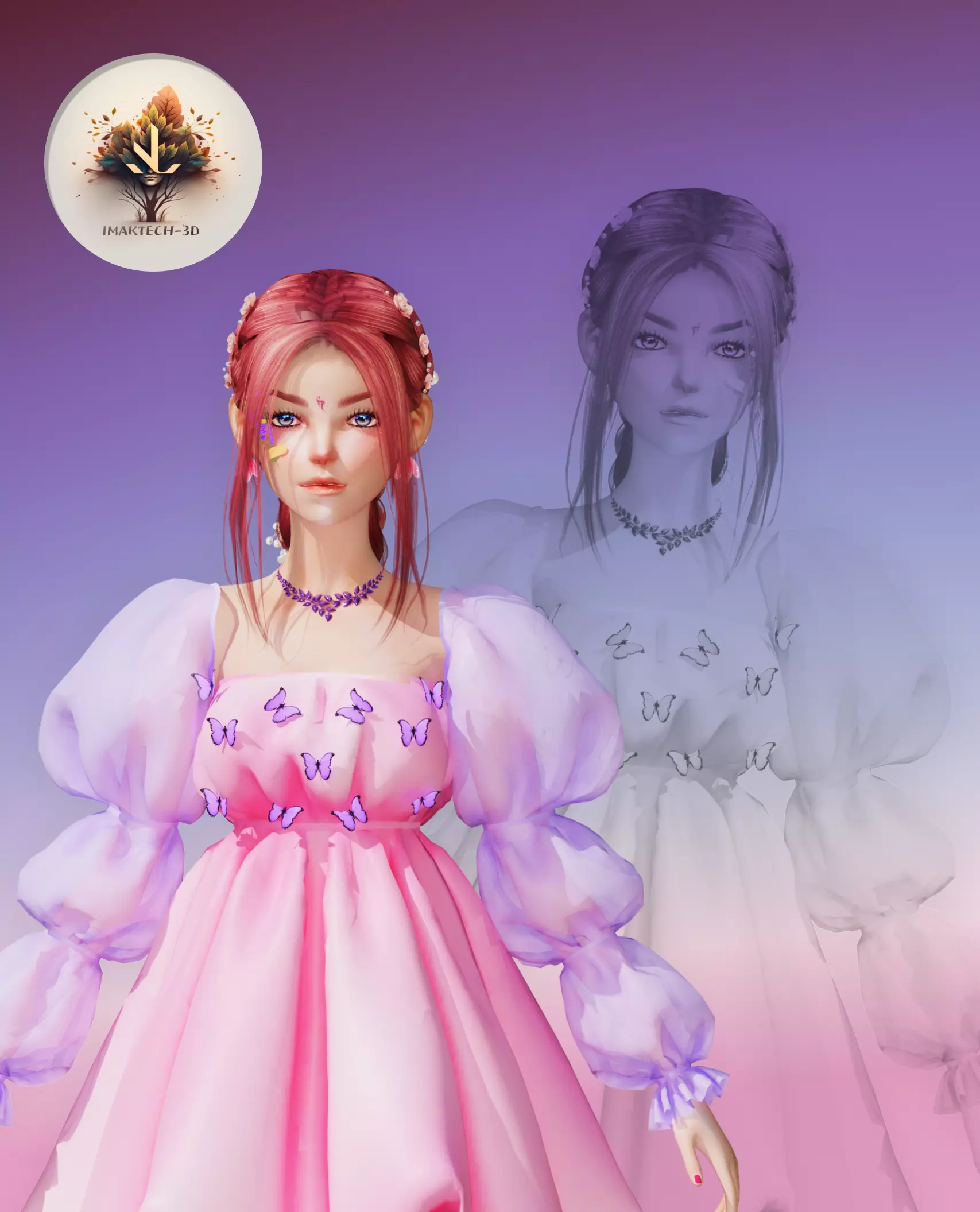 Rigged and Animated Fairy Girl Perfect for High-Quality Visuals Low-poly 3D model
