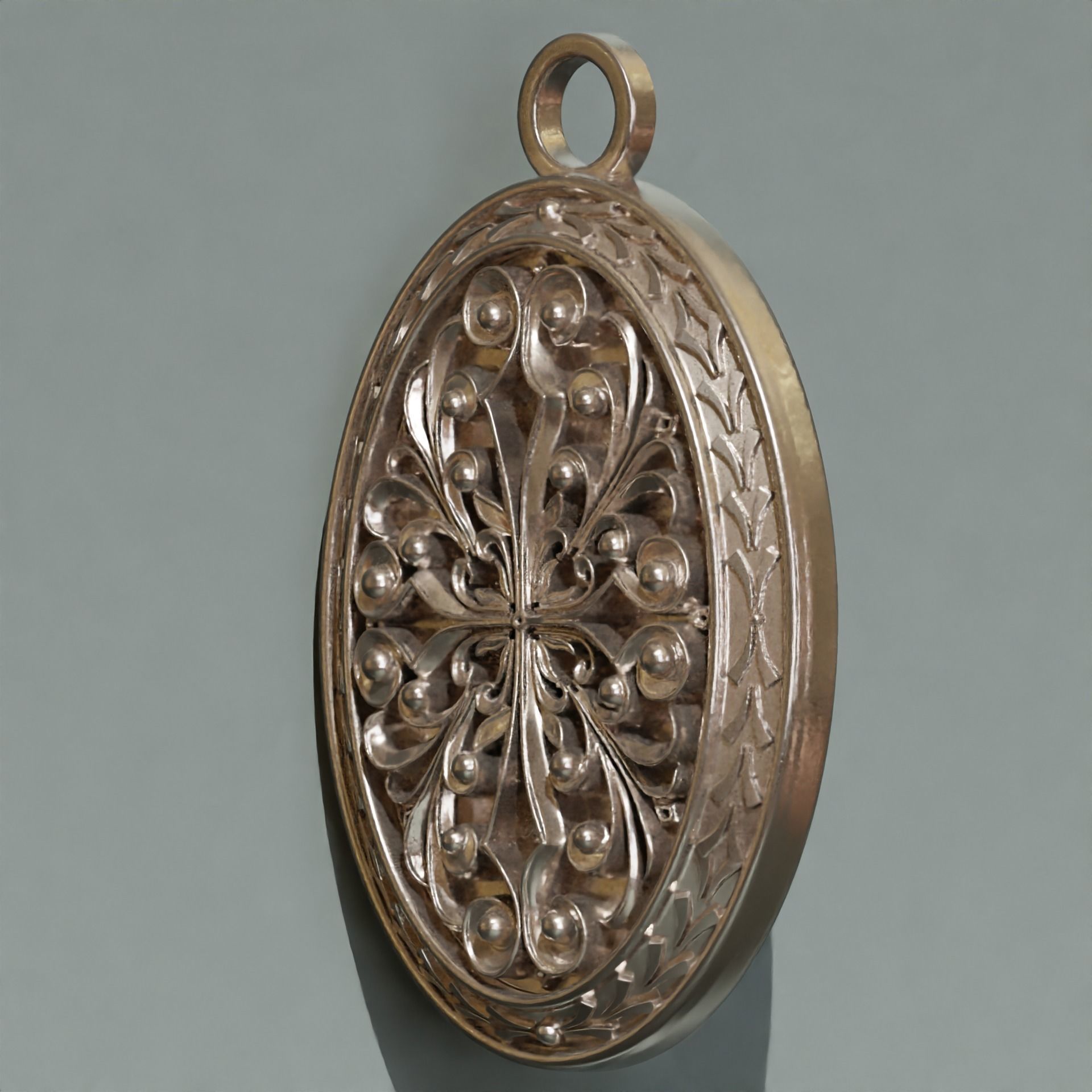 Oval pendant 3D print model_1