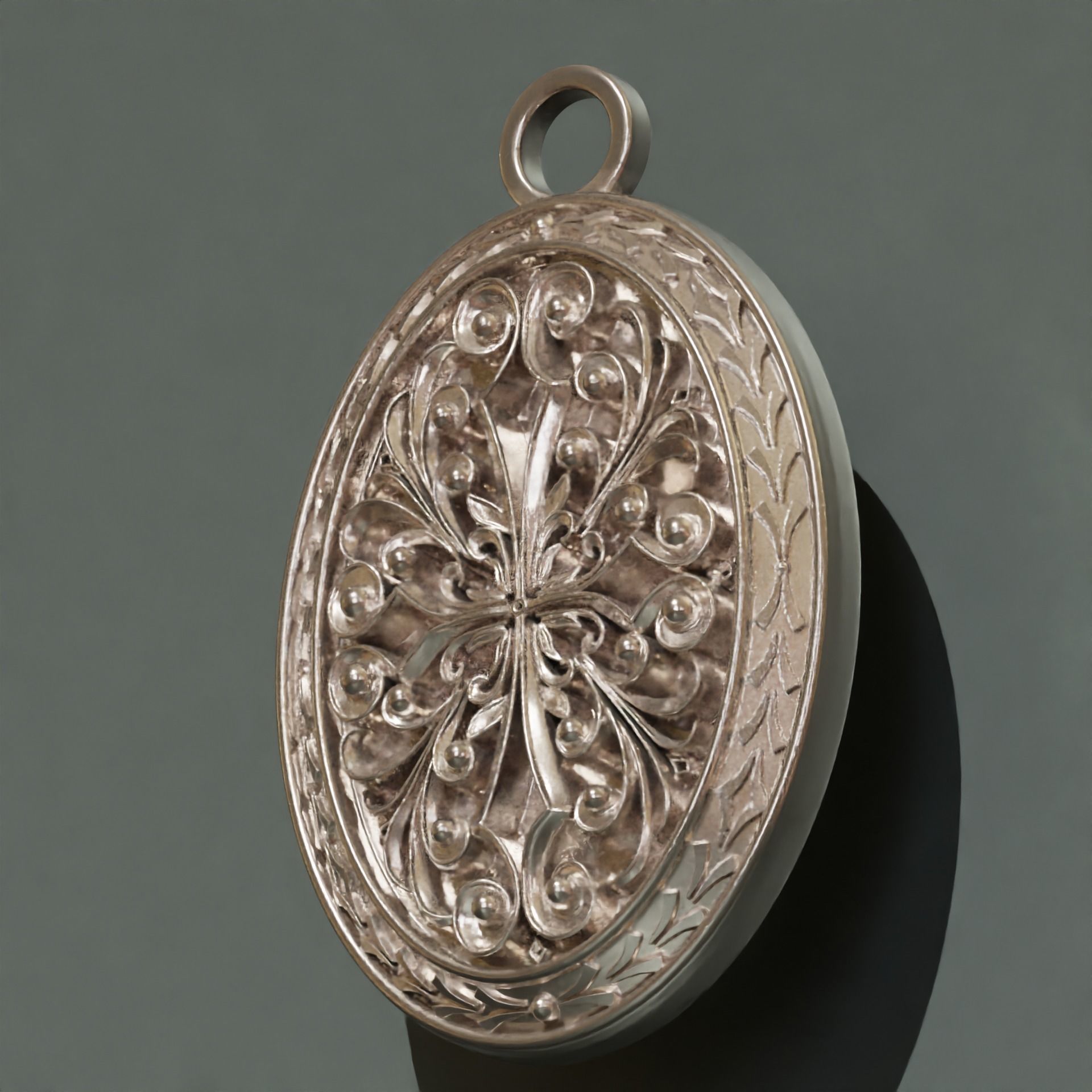Oval pendant 3D print model_4