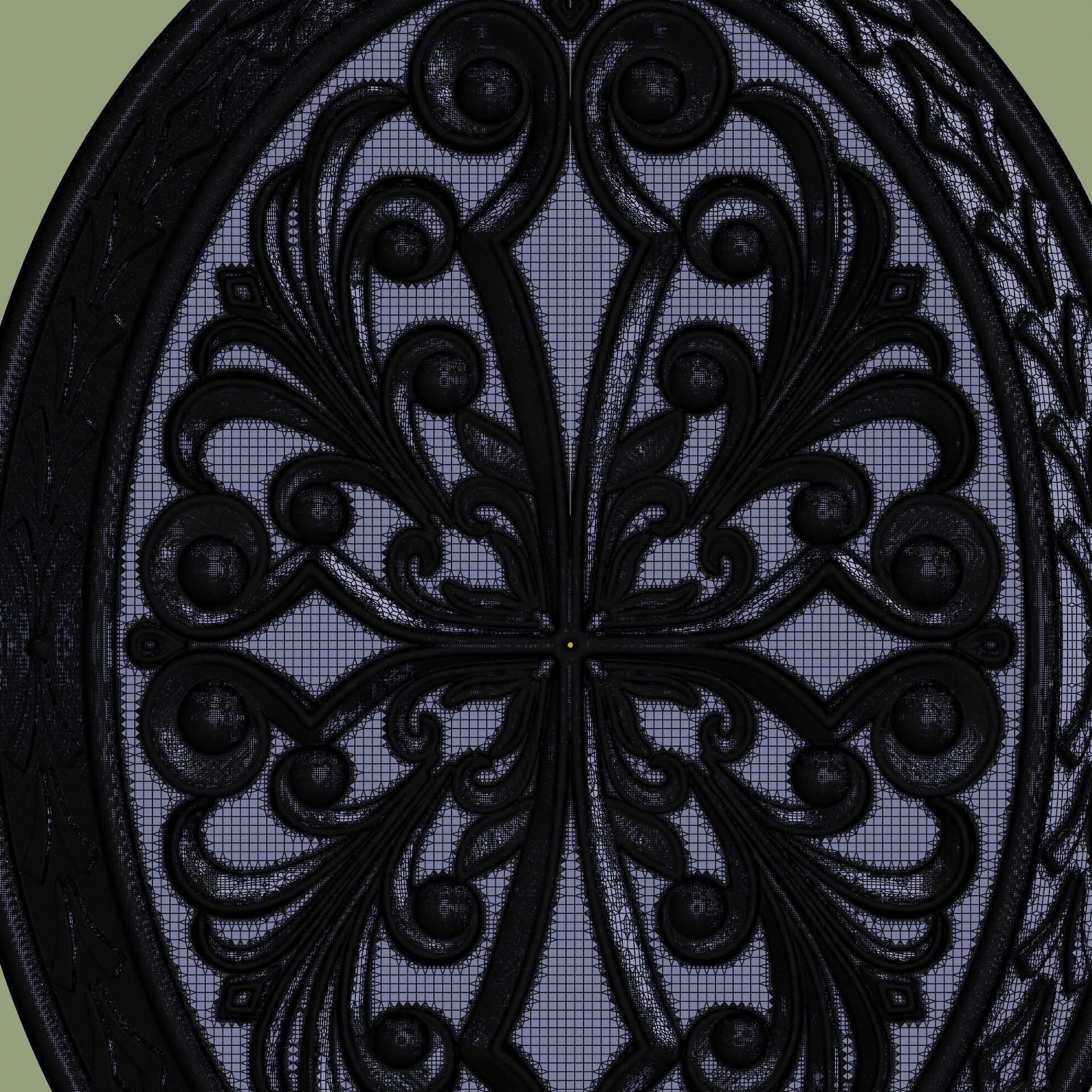 Oval pendant 3D print model_8