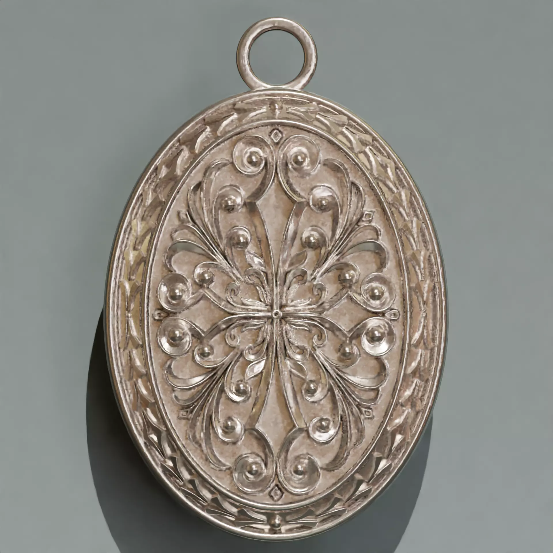 Oval pendant 3D print model_0
