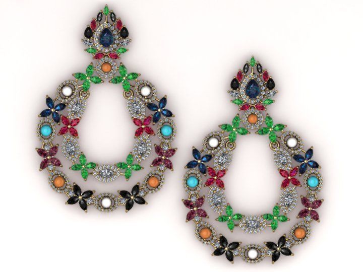 Earrings 3D print model_1