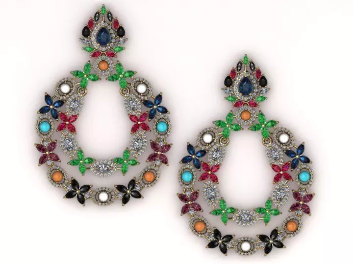 Earrings 3D print model_0