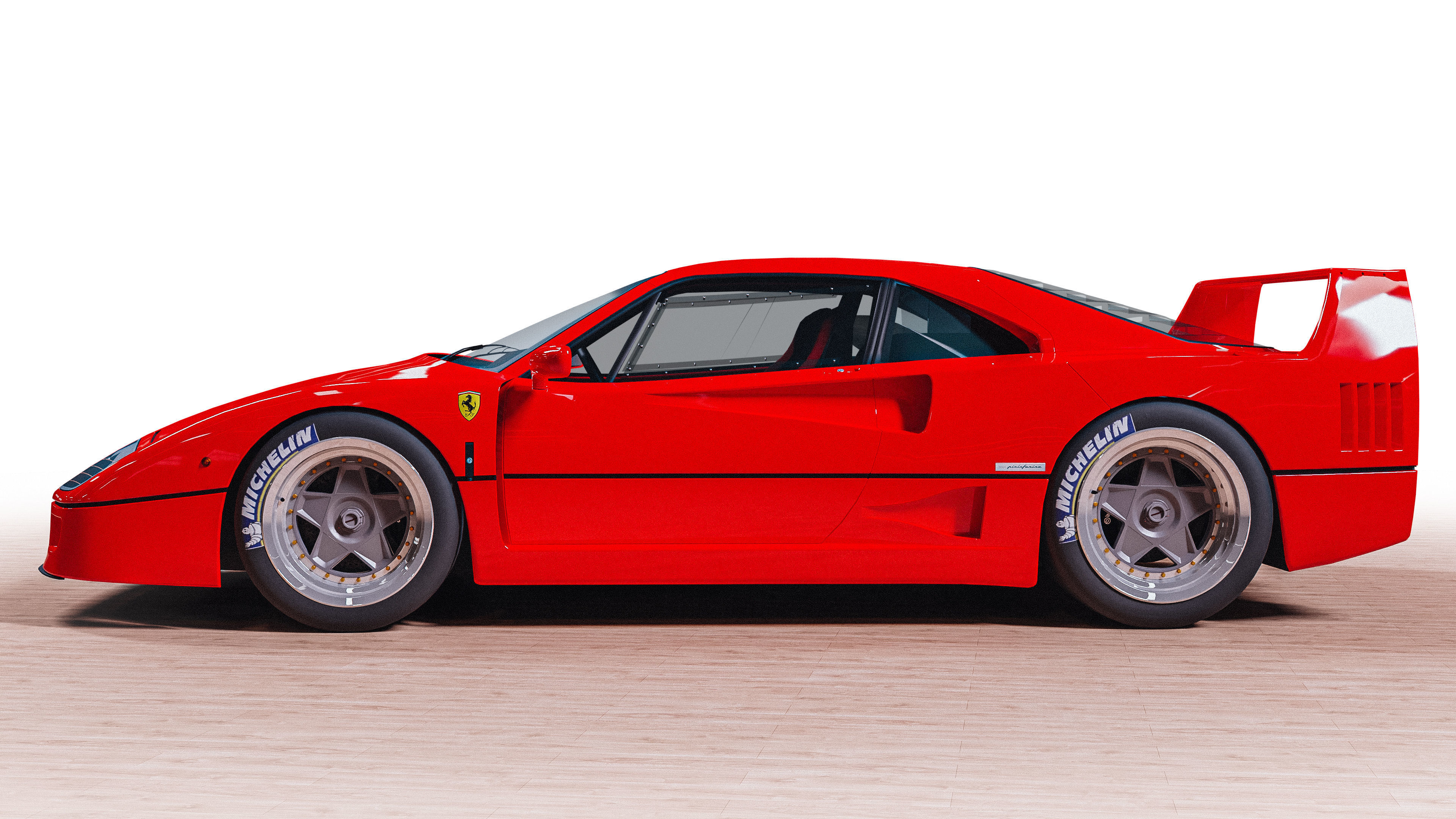 Ferrari F40 Low-poly 3D model_4