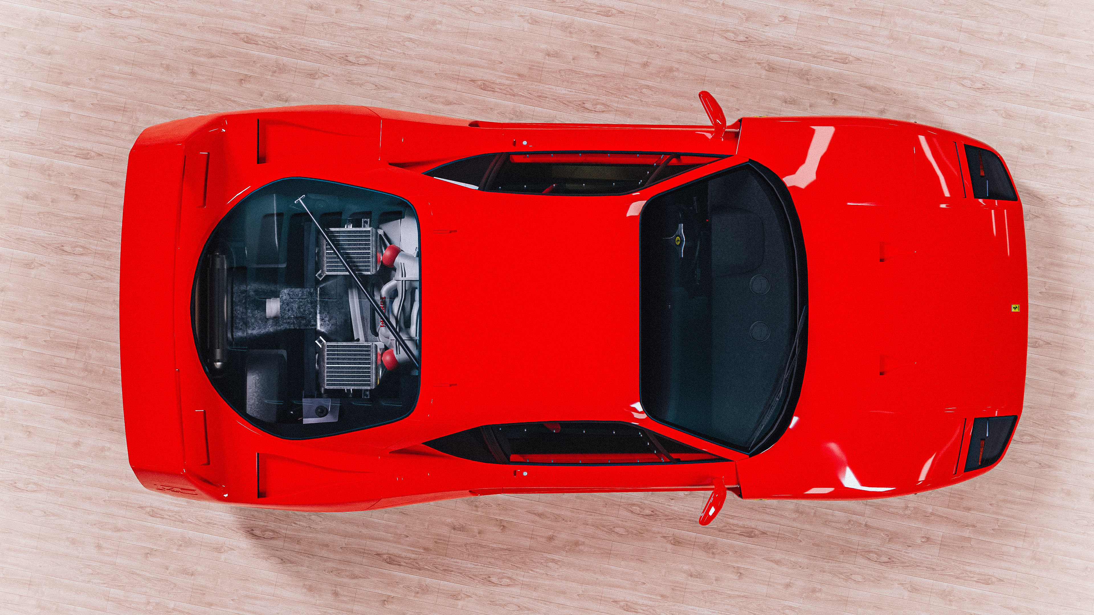 Ferrari F40 Low-poly 3D model_9