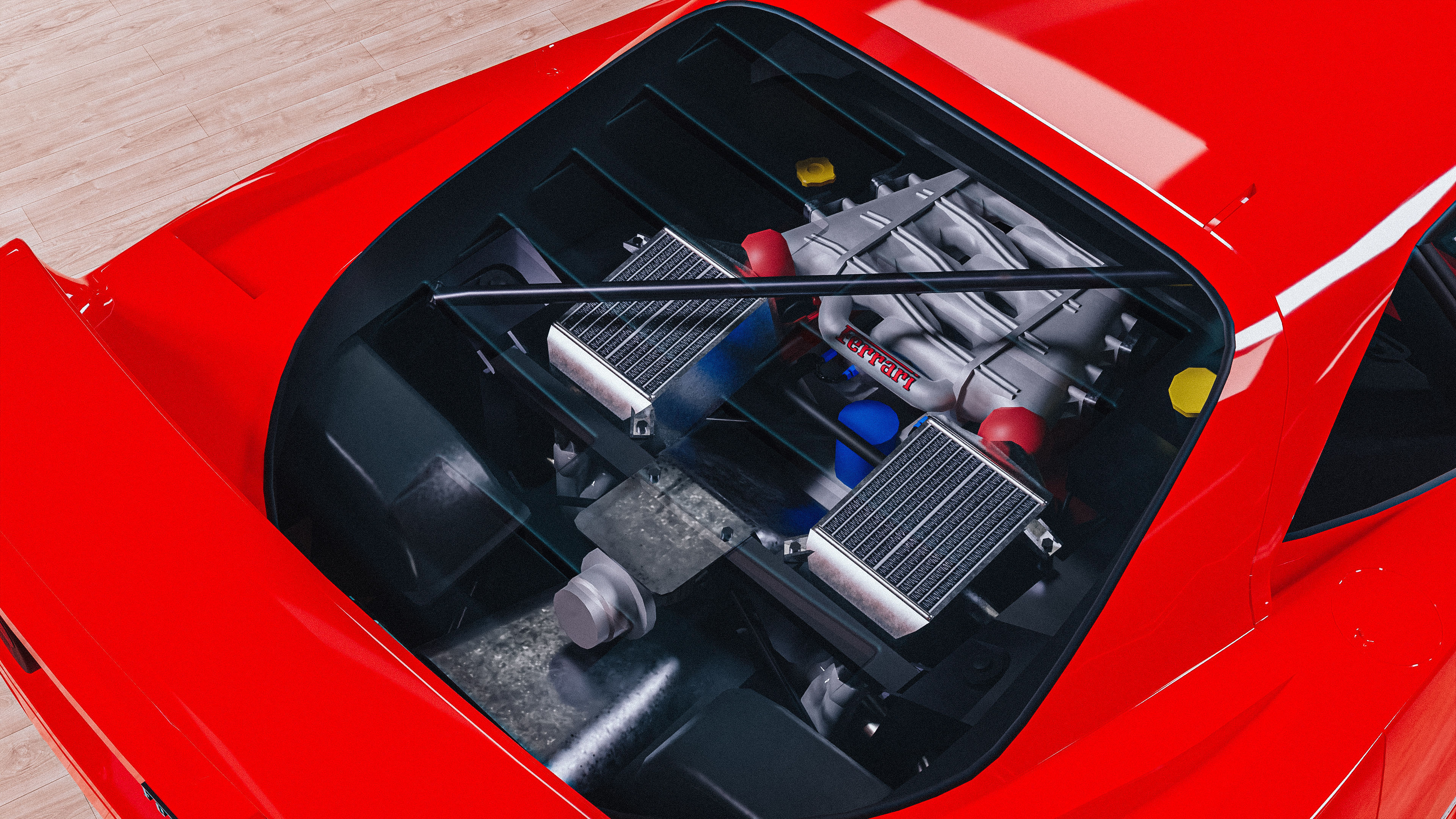 Ferrari F40 Low-poly 3D model_12