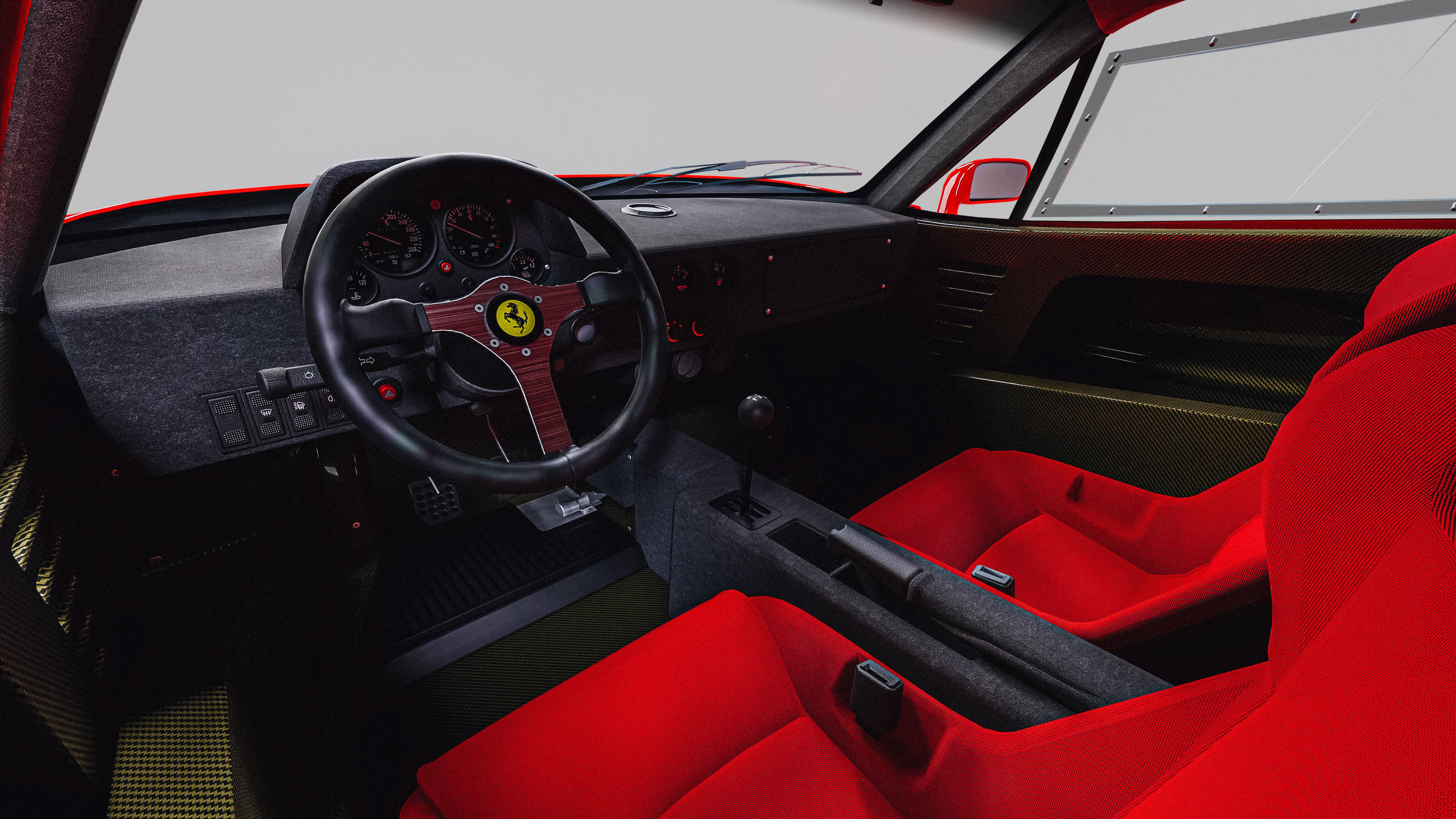 Ferrari F40 Low-poly 3D model_14