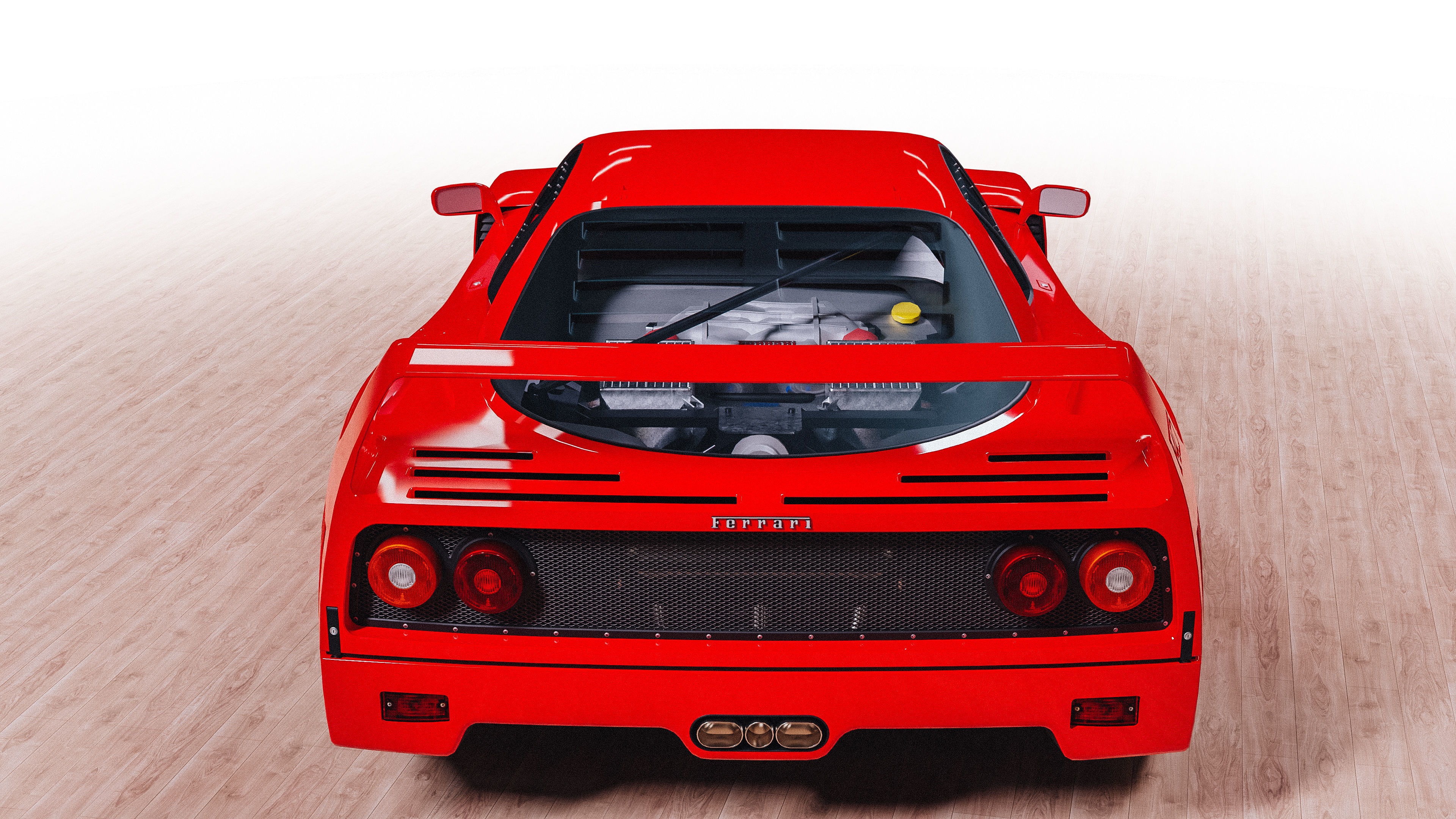 Ferrari F40 Low-poly 3D model_5