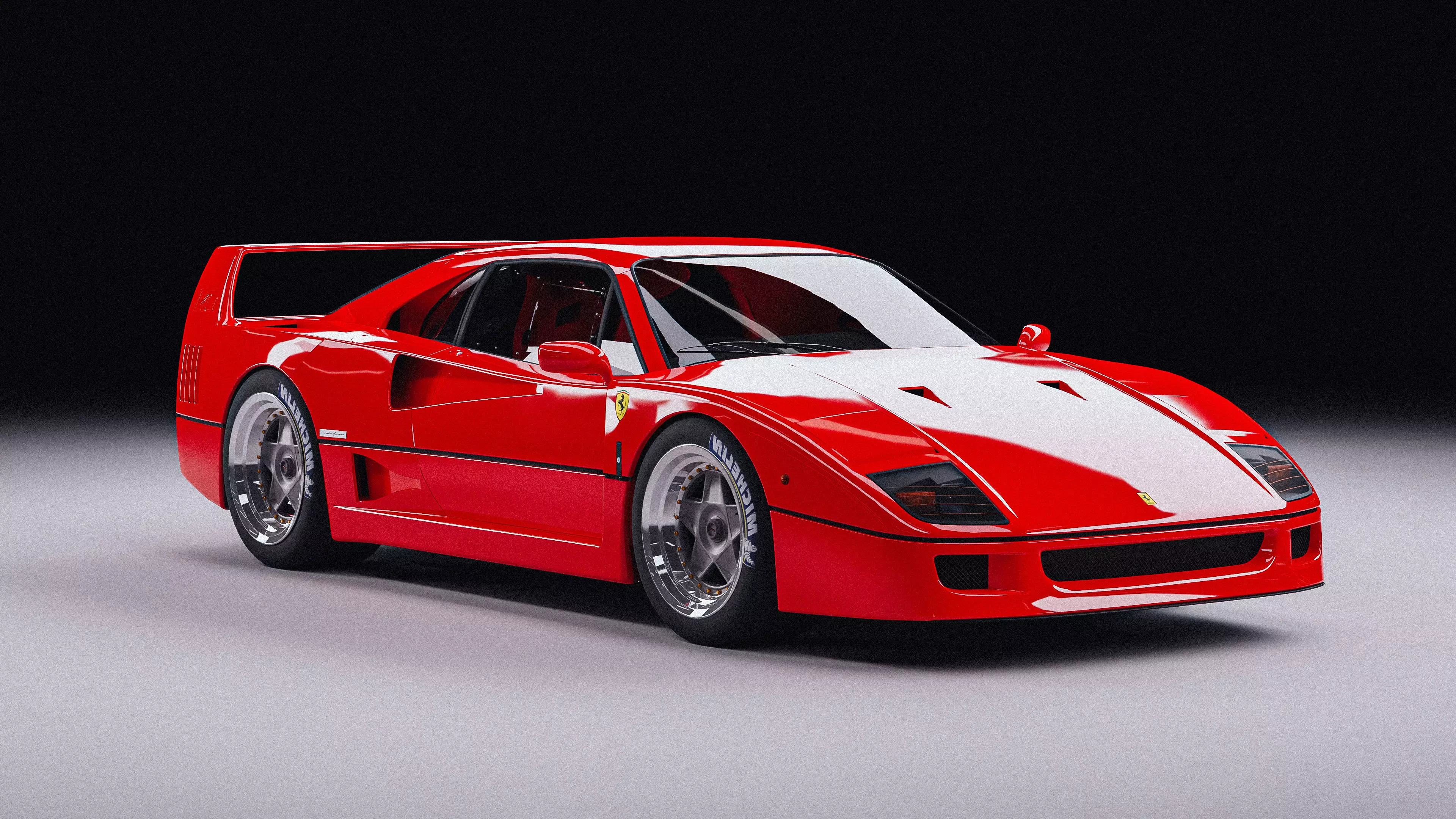 Ferrari F40 Low-poly 3D model_0
